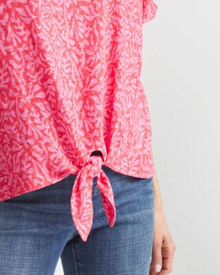 Linen Reef Tie Front Tee