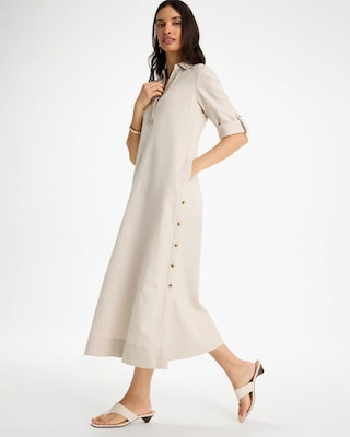 Embellished Linen Dress click to view larger image.