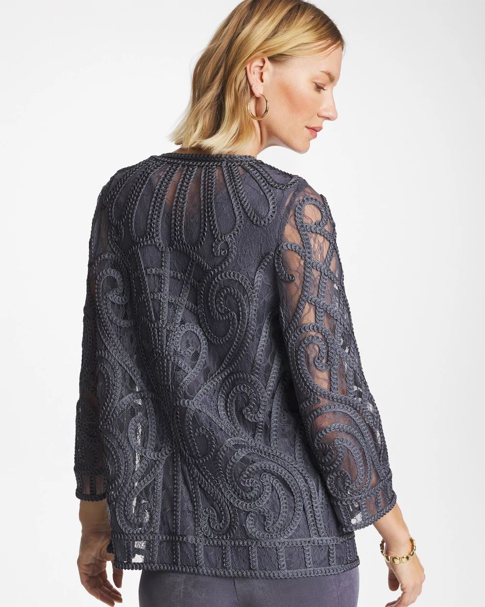 Short Embroidered Lace Jacket click to view larger image.