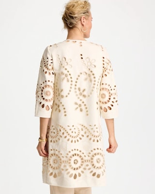 Long Faux Leather Kimono click to view larger image.