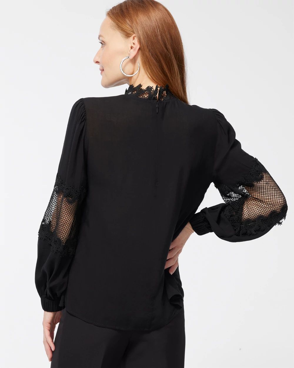 Black Label Lace Trim Top