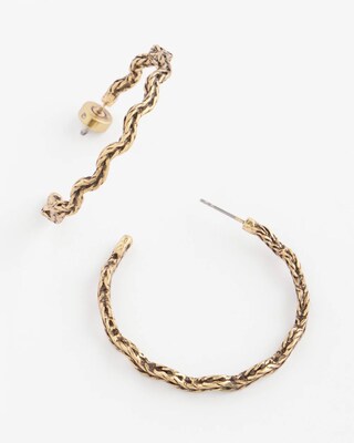 No Droop® Gold Tone Wave Hoops click to view larger image.