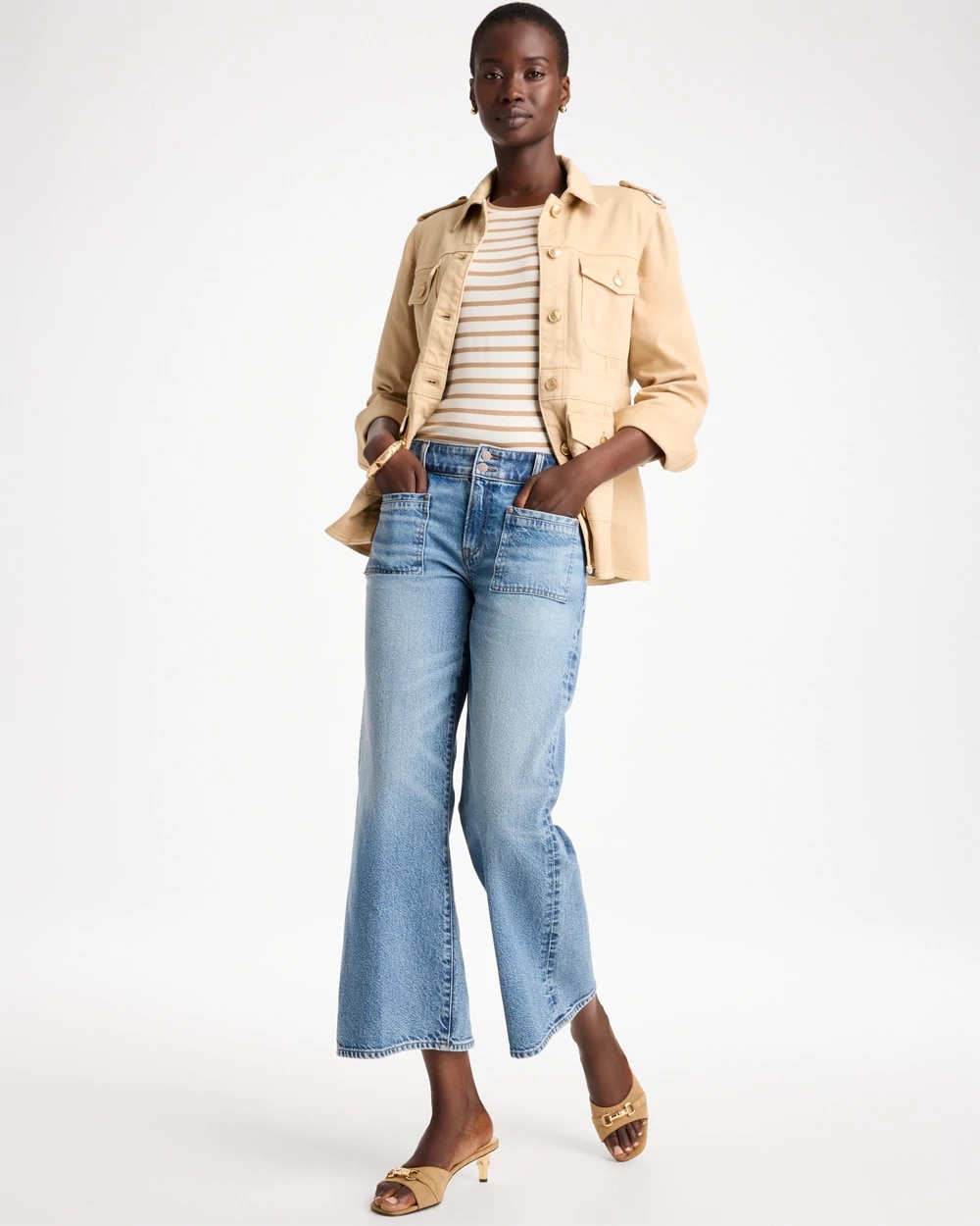 Vintage Chic Wide Crop Flare Jeans, photo 1 of 5