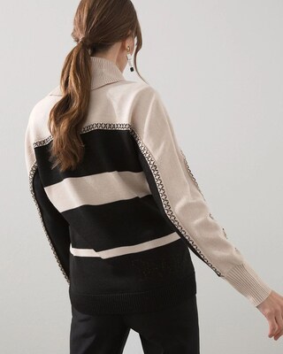 Stripe Cowl Neck Sweater