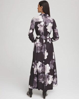 Floral Print Maxi Shirt Dress