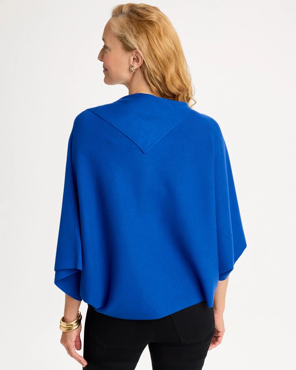 Splitneck Sweater Poncho click to view larger image.