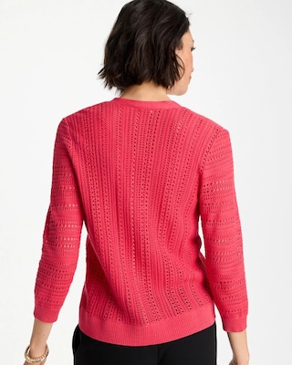 Stitchy V-Neck Cardigan click to view larger image.