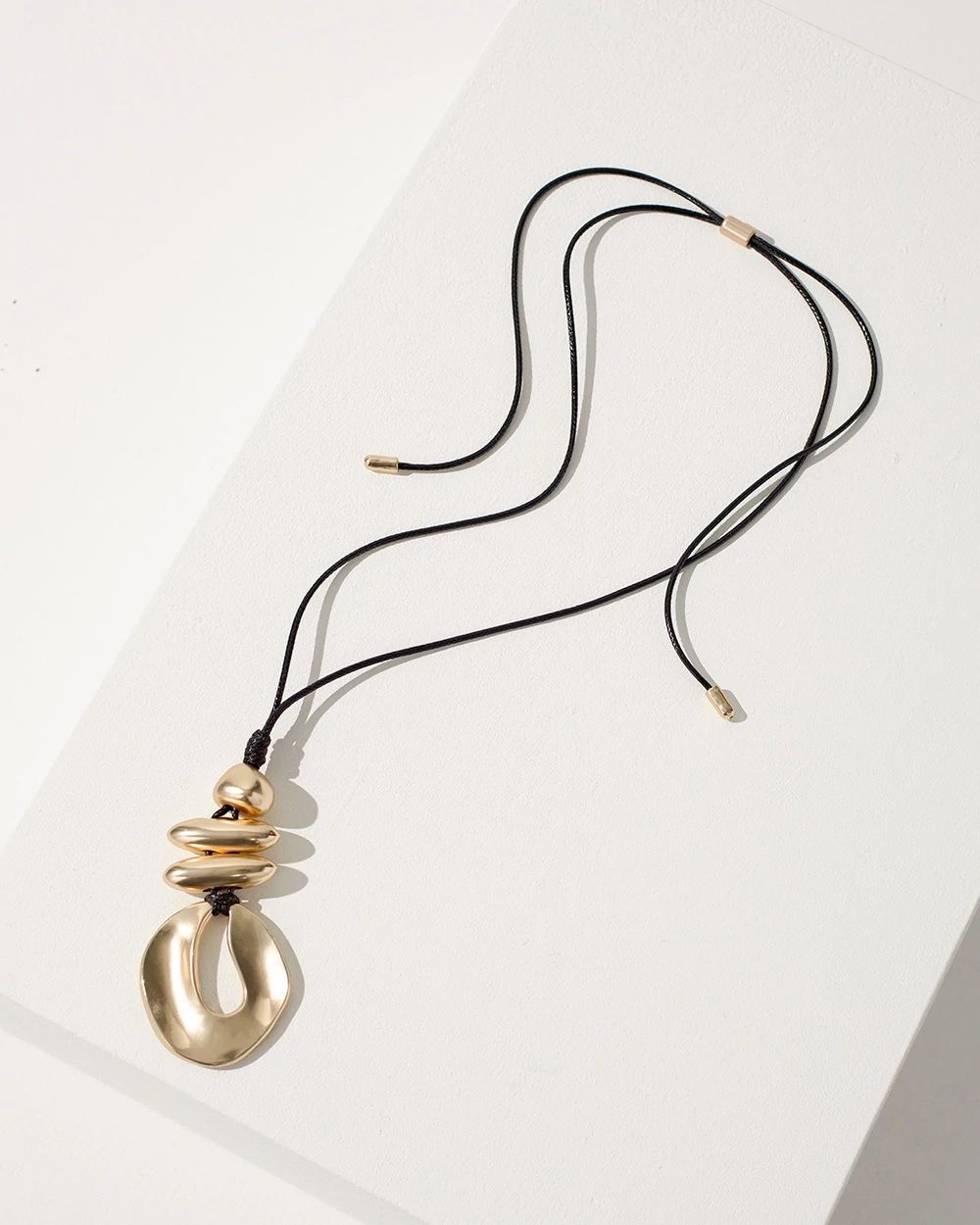 Gold Tone Adjustable Pendant Necklace