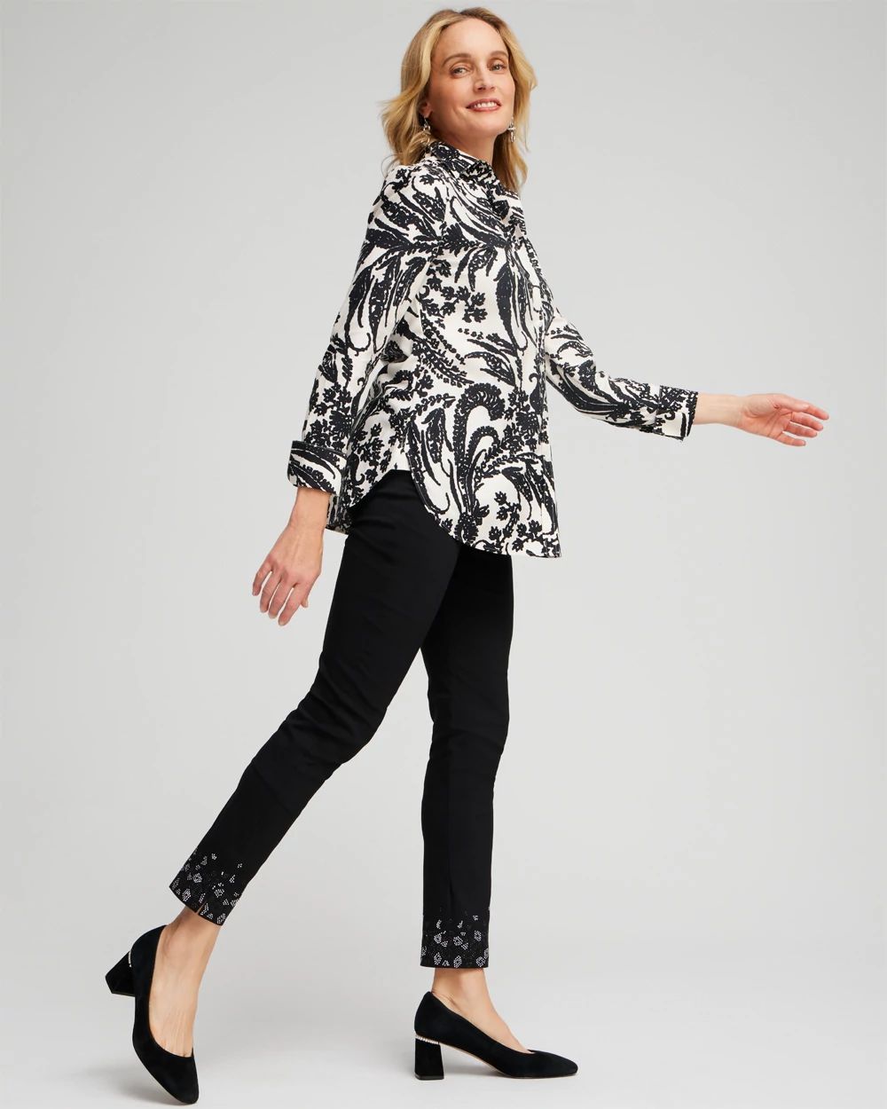 Petite Brigitte Leopard Studs Ankle Pants