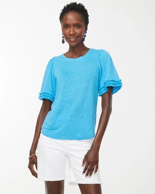 Linen Fringe Sleeve Tee