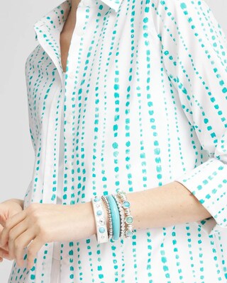 Turquoise Tone Hinge Bracelet click to view larger image.