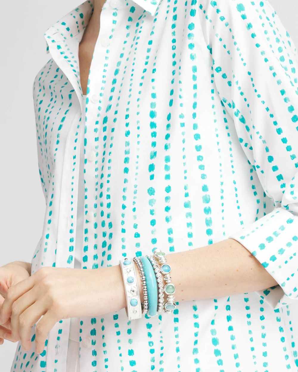 Turquoise Tone Hinge Bracelet