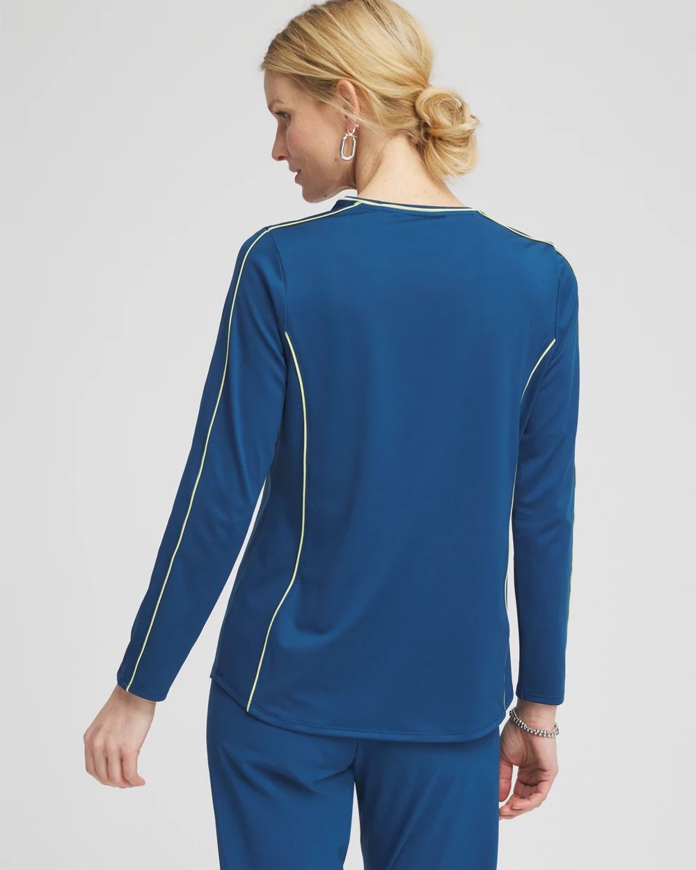 Zenergy® UPF Piping Long Sleeved Pullover Top