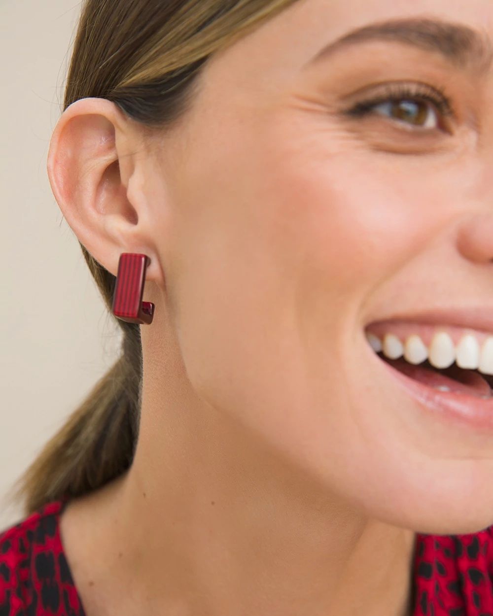Red Hoop Earrings