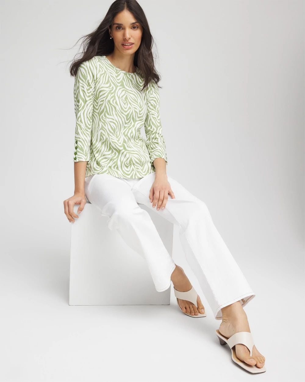 Pima Button Sleeve Tee click to view larger image.