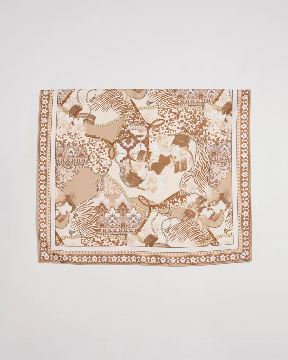 Neutral Printed Square Scarf click to view larger image.