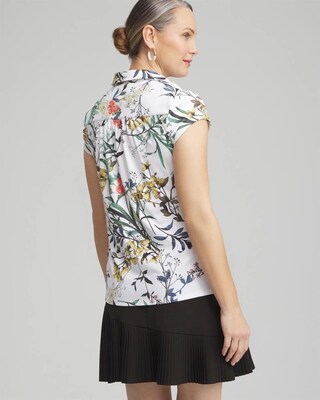 Zenergy® UPF Floral Cap Sleeve Polo
