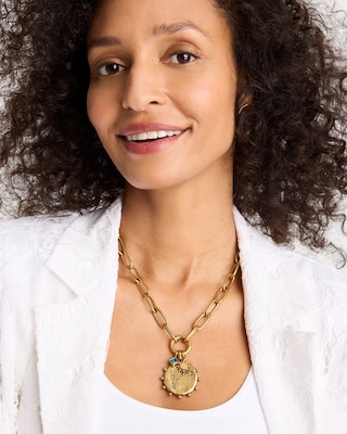 Pisces Zodiac Charm Pendant click to view larger image.