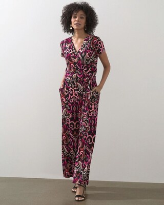 Travelers Scroll Print Jumpsuit