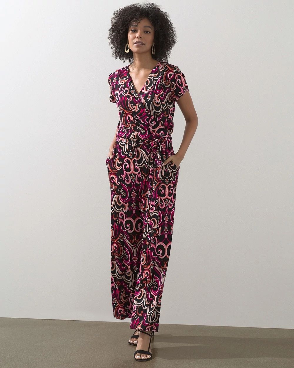 Travelers Scroll Print Jumpsuit