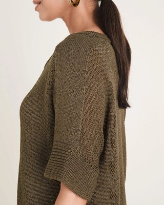Mesh Sweater-Knit Tee