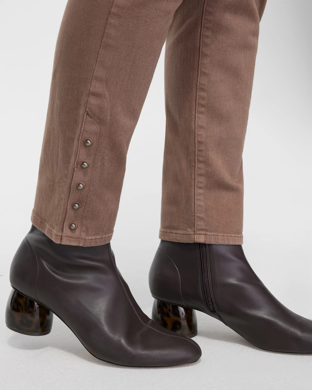 Studded Hem Pull-On Ankle Jeggings