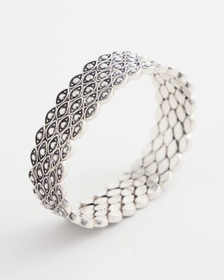 Textured Antique-Style Stretch Bracelet click to view larger image.