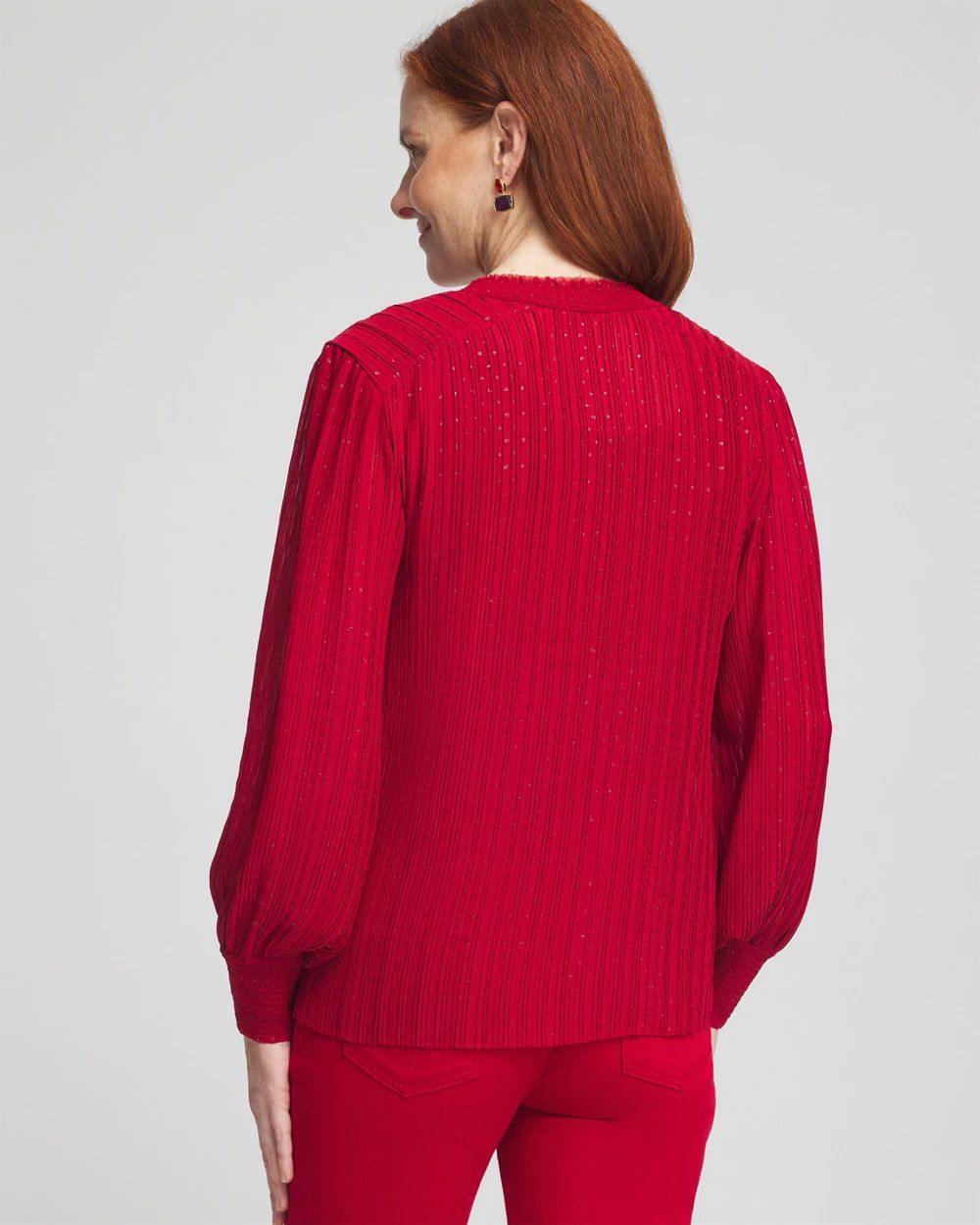 Shimmer Chiffon Pleated Blouse click to view larger image.