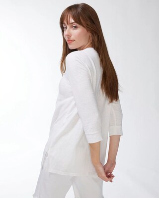 Linen-Blend Gold & Orange Tunic
