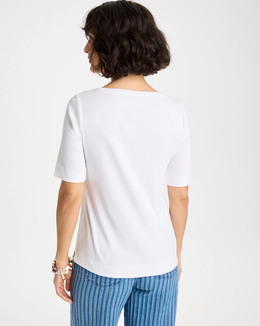 Pima Elbow Sleeve Tee click to view larger image.
