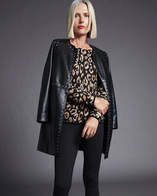 Embellished Animal Print Sweater