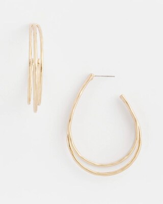 No Droop® Brass Triple Hoop Earrings click to view larger image.