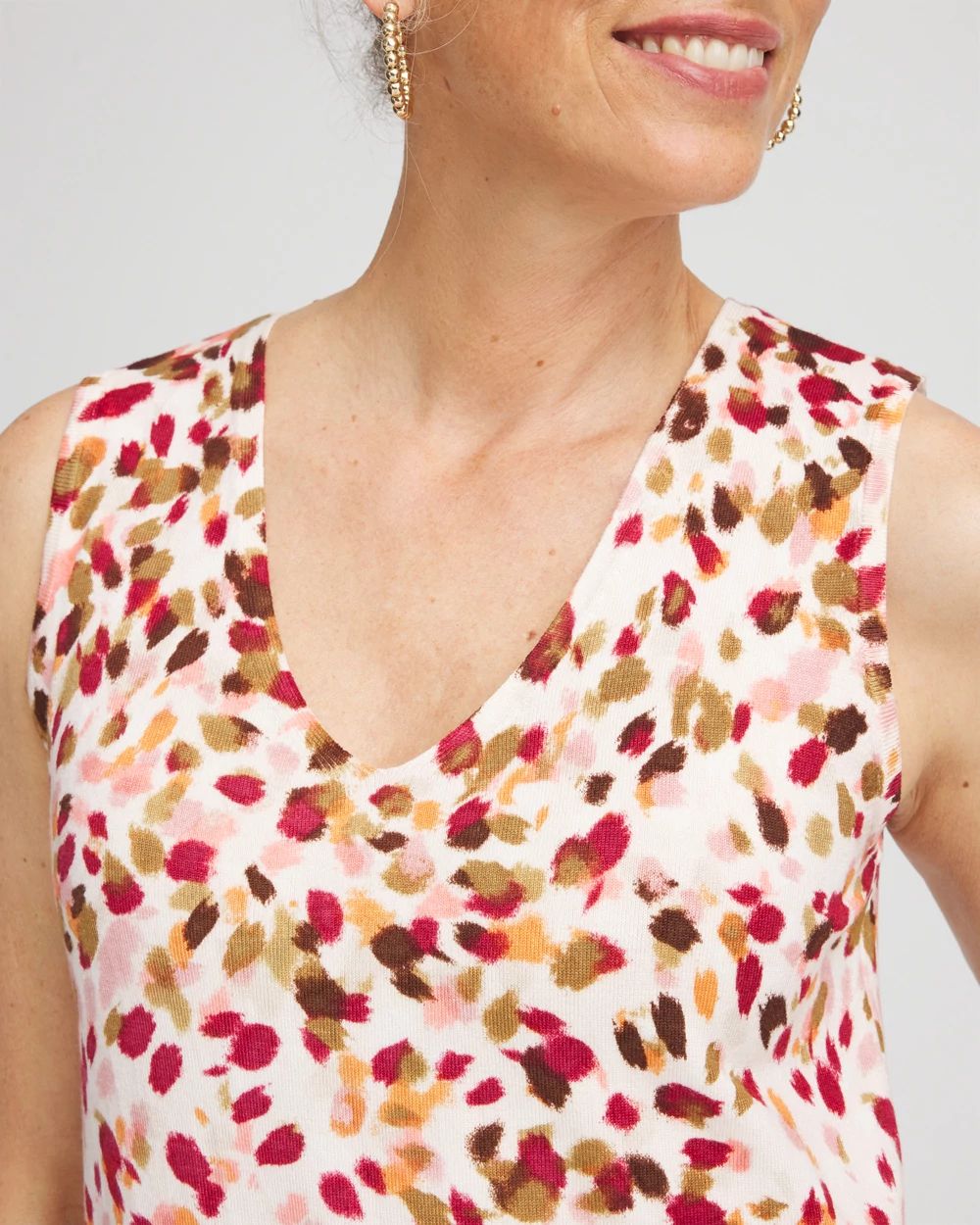 Ombré Printed Sleeveless V-Neck Tank