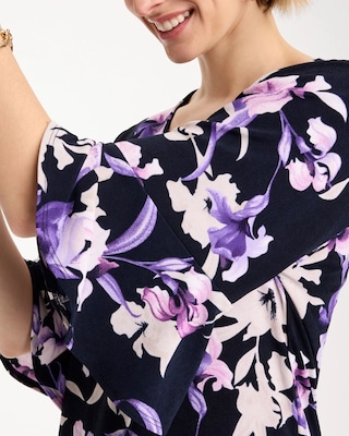 Travelers™ Amethyst Iris Flounce-Sleeve Top click to view larger image.