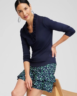 Zenergy® UPF Ruffle Collar Shirt
