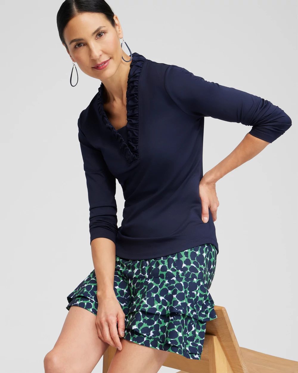 Zenergy® UPF Ruffle Collar Shirt