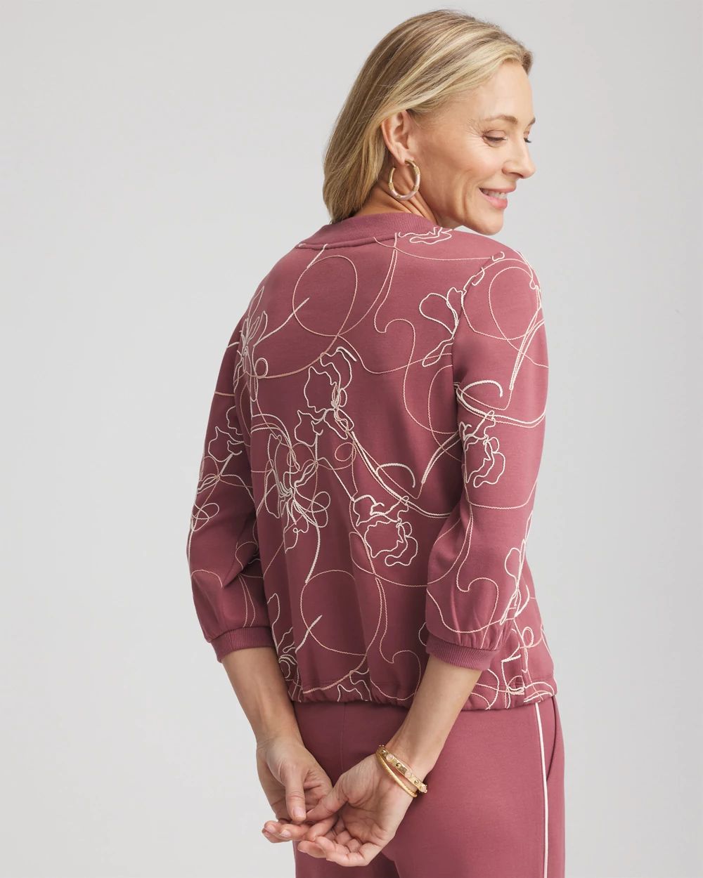 Zenergy® Double-Knit Embroidered Top click to view larger image.