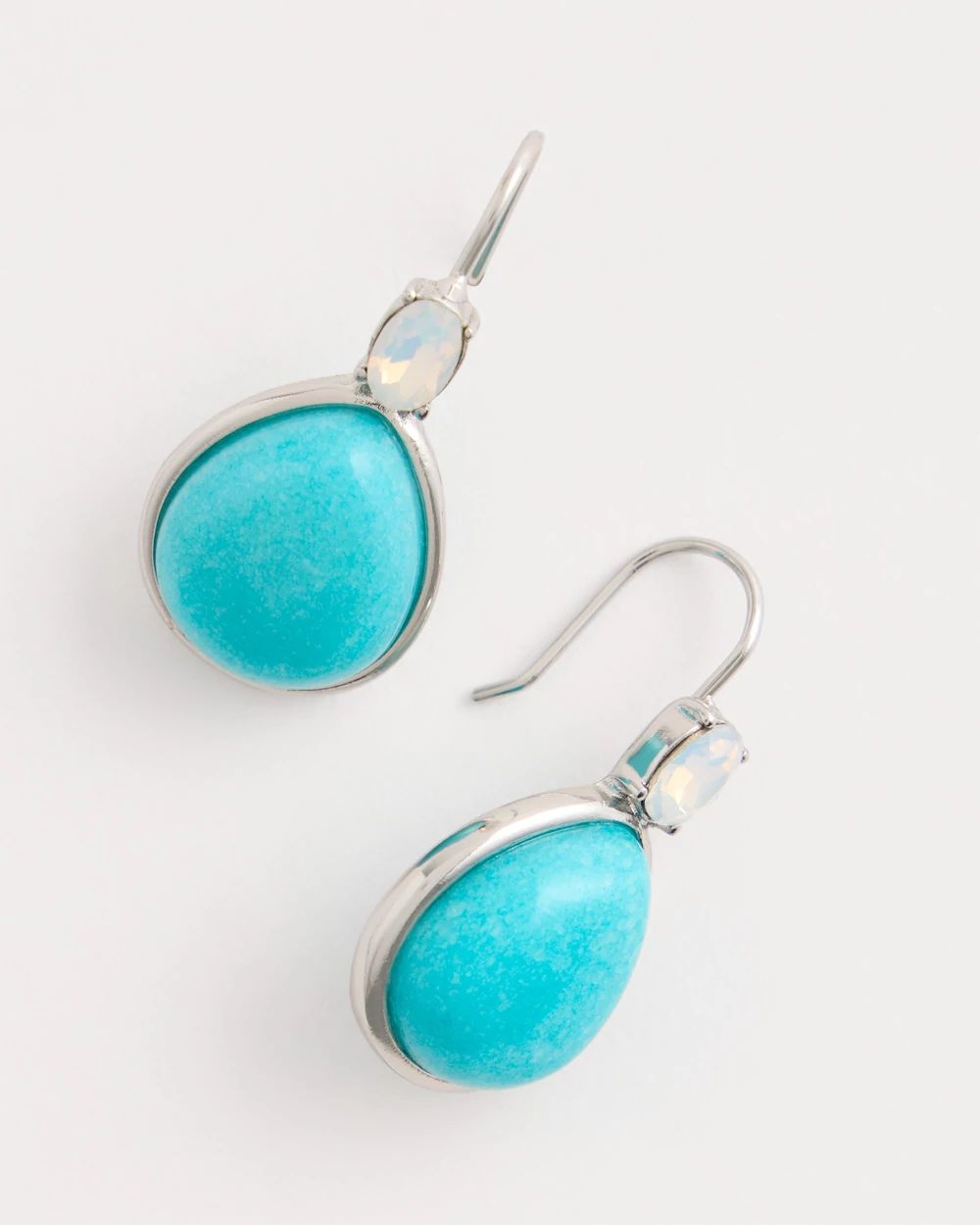 Genuine Jade Teal Teardrop Earrings click to view larger image.