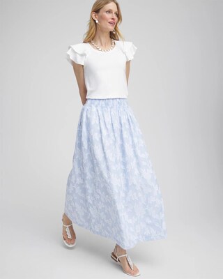 Floral Jacquard Maxi Skirt click to view larger image.