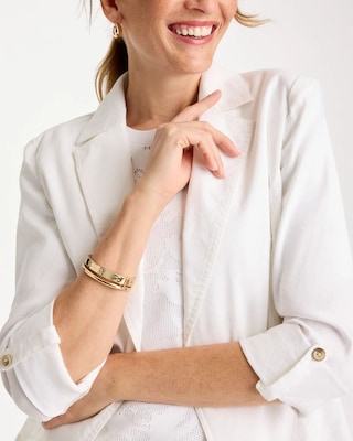 Linen Roll Sleeve Blazer click to view larger image.