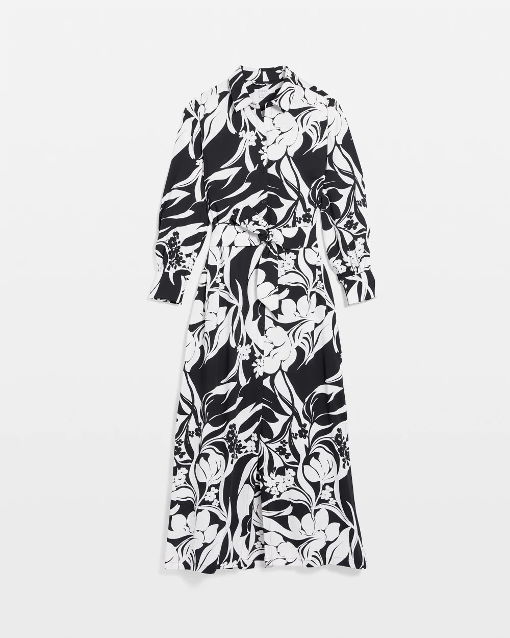 Foliage Maxi Shirt Dress