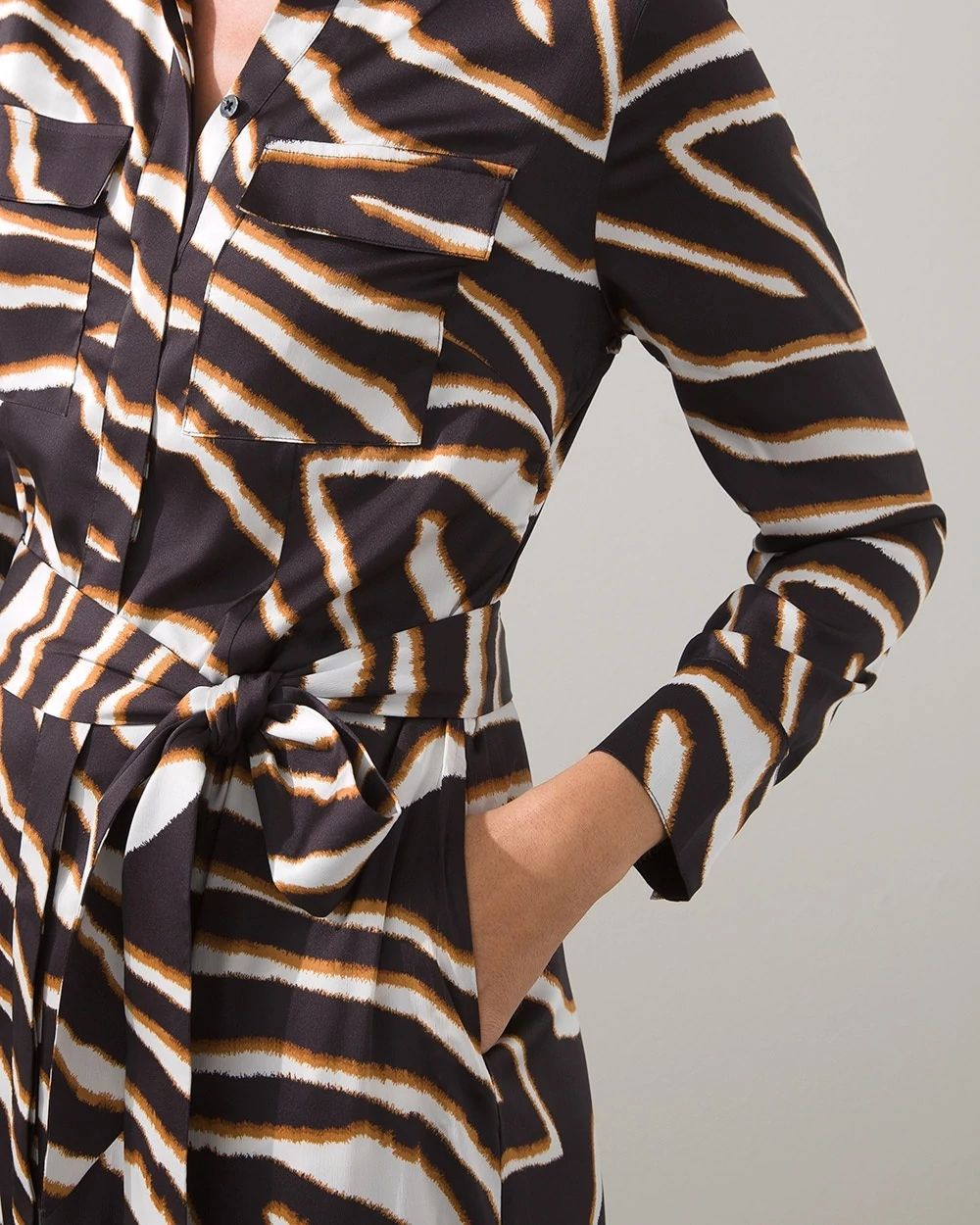 Animal Bands Maxi Shirt Dress