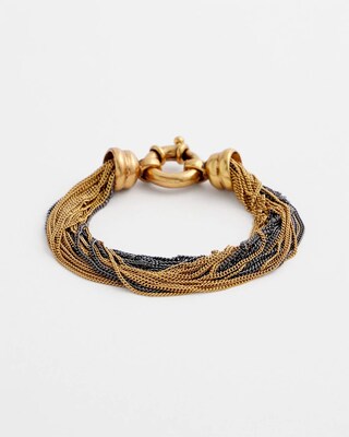 Multi Strand Mixed Metal Bracelet