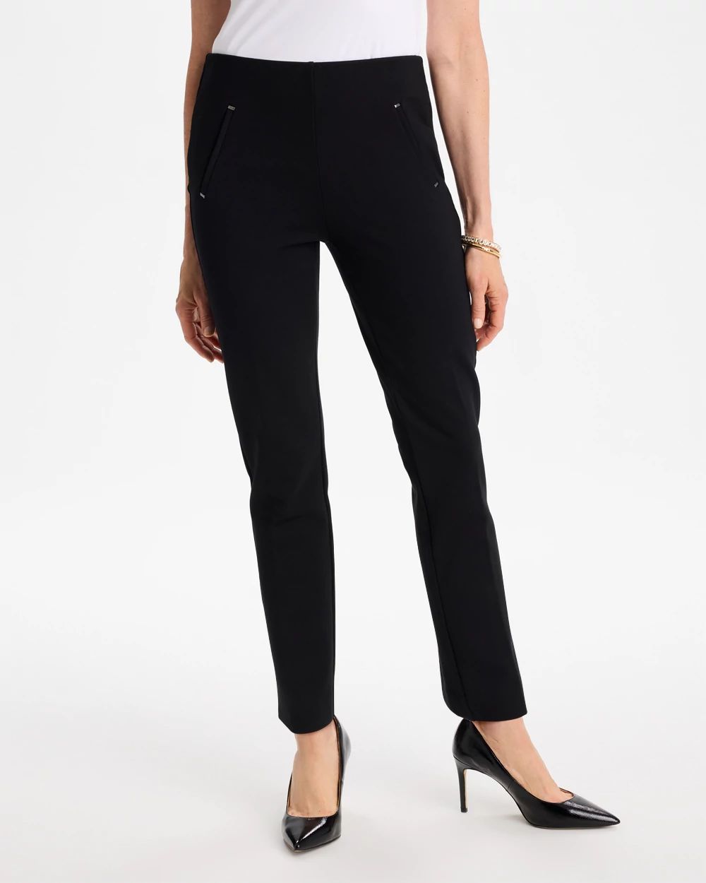 Petite Juliet Slim Trim Detail Ankle Pants