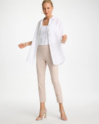 Brigitte™ Slim Twill Stripe Neutral Crop click to view larger image.