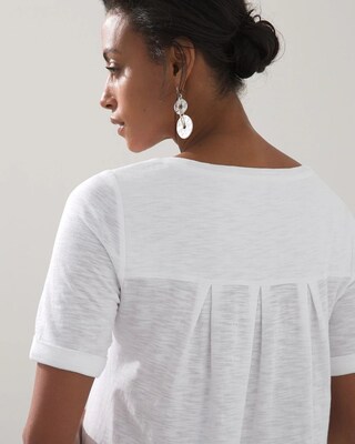 Triple Back Pleat Cotton Slub Tee
