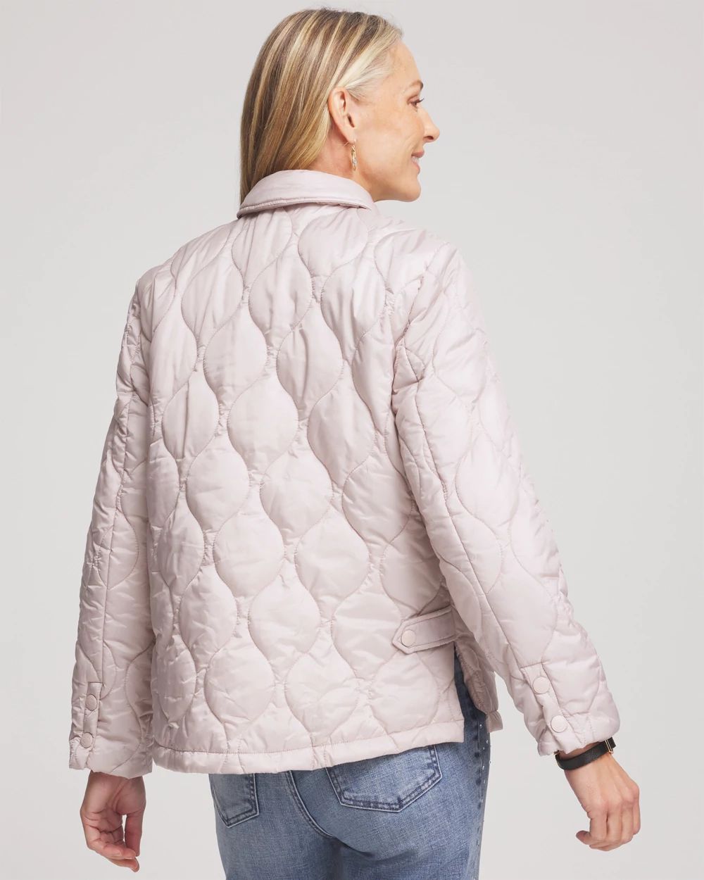 Faux Nylon Quilted Jacket