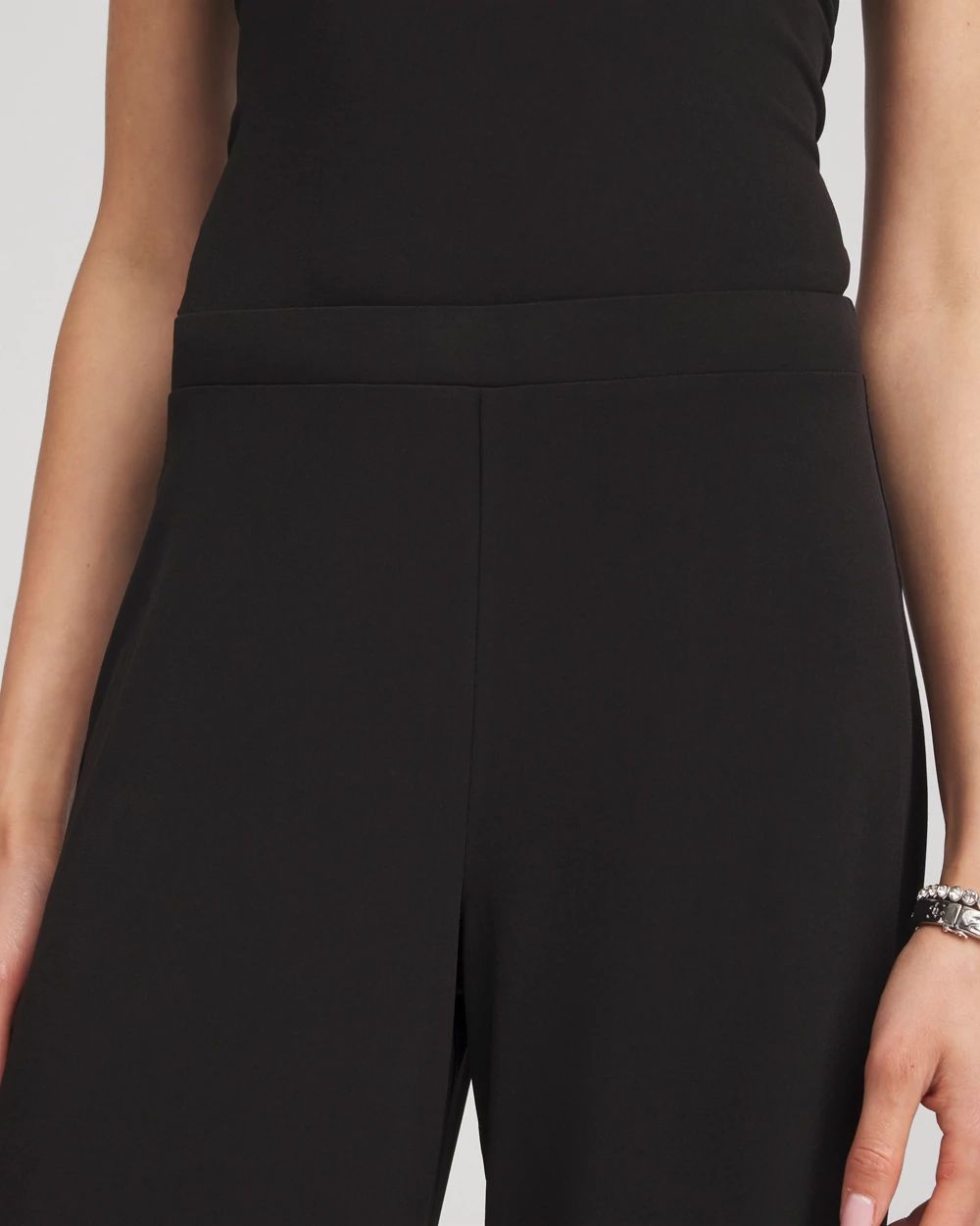 Petite Travelers™ Knit Wide-Leg Pants