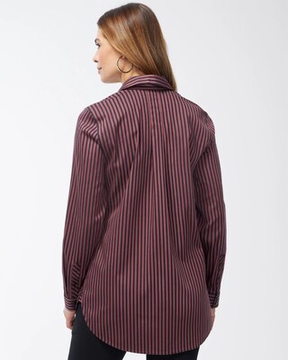 No Iron Stretch Sable Imperial Stripe Tunic