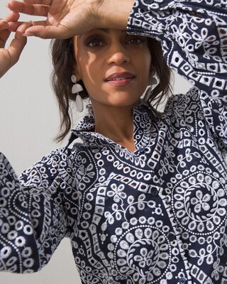 Eyelet Billow Sleeve Shirt